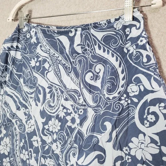 VINTAGE The Limited Women Skirt 4 Blue‎ Floral Paisley A Line 90s - Picture 6 of 8